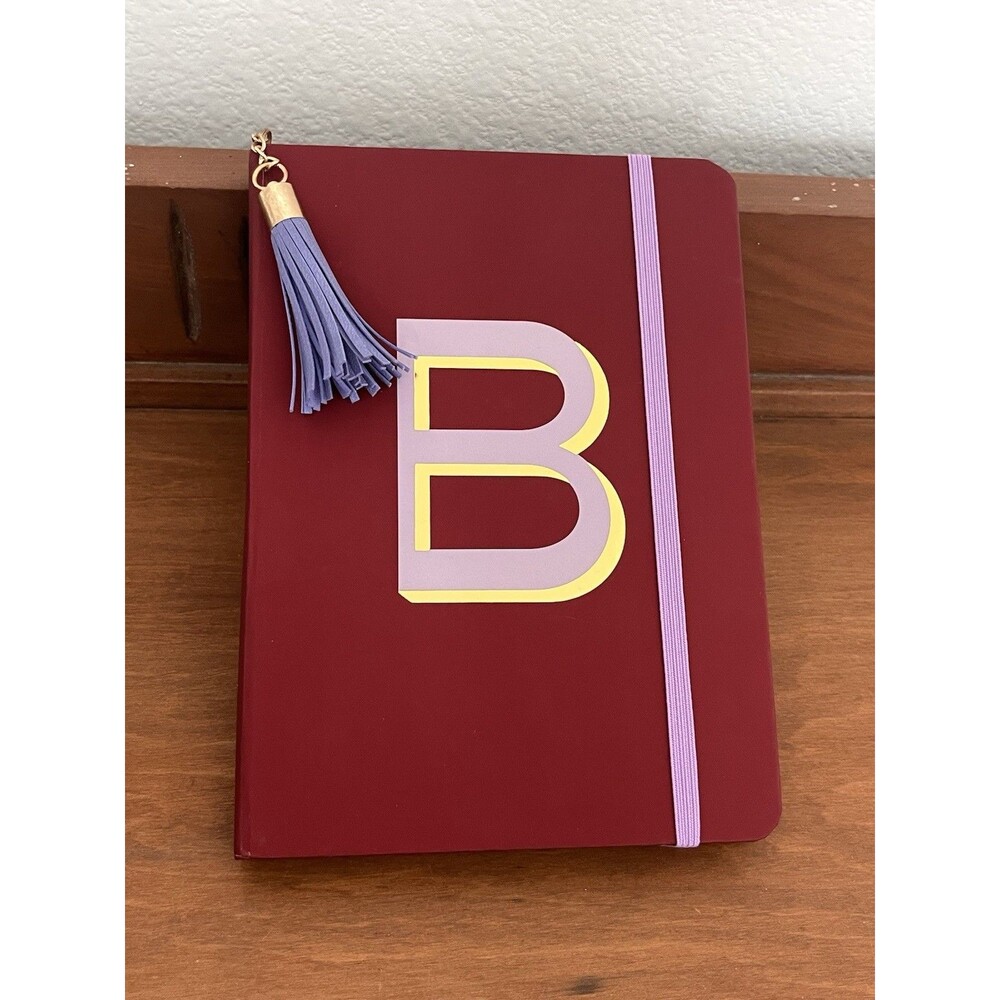 Opalhouse Monogram Journal - Maroon Letter B Lavender Tassel